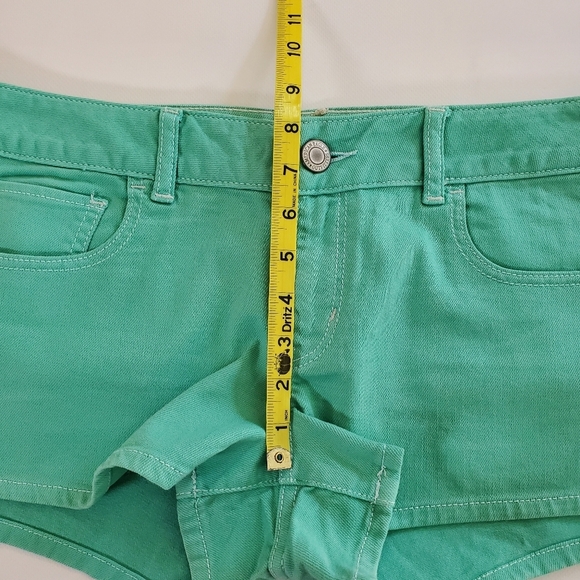 🟢2315 * American Eagle Outfitters Stretch Shorts Green Size 12 AEO - Picture 8 of 9